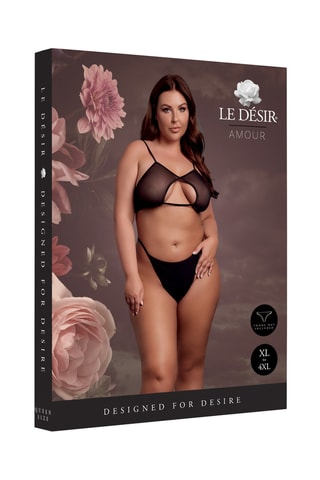 Soutien-gorge et string XL - Noir