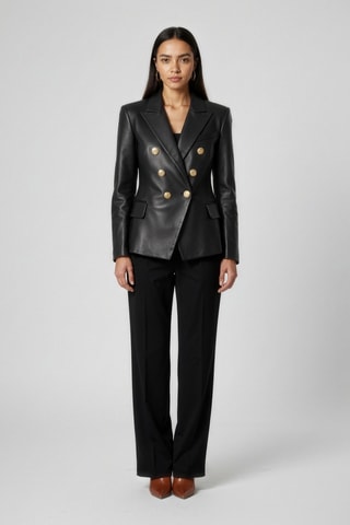 Veste en cuir - Noir