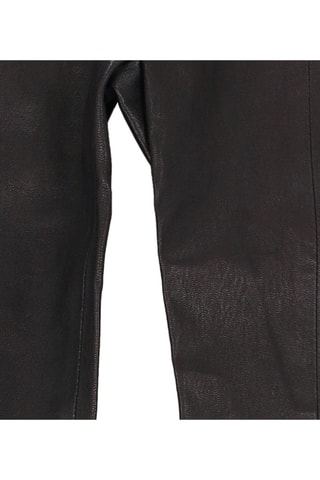 Pantalon taille haute en cuir - Noir
