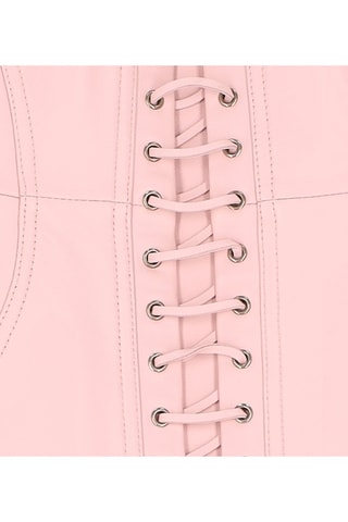 Robe en cuir sans manches - Rose pâle