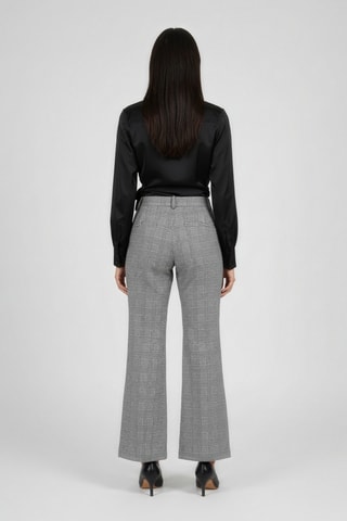 Pantalon droit en laine - Noir et blanc