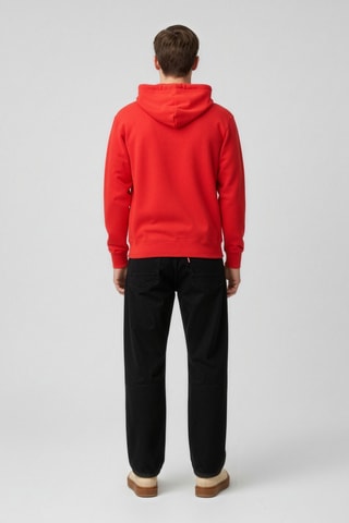 Sweat en coton biologique à capuche - Rouge