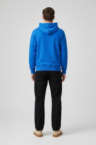 Sweat en coton biologique à capuche - Bleu