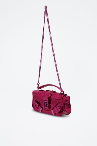Pochette en cuir - Fuchsia