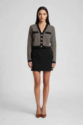 Gilet en laine - Ivoire et noir