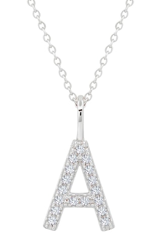 Ketting Letter A - Zilver Doublé Platina en Kubieke Zirkonia's