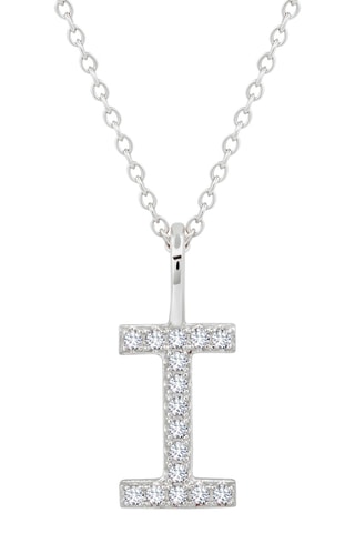 Ketting Letter I - Zilver Doublé Platina en Kubieke Zirkonia's