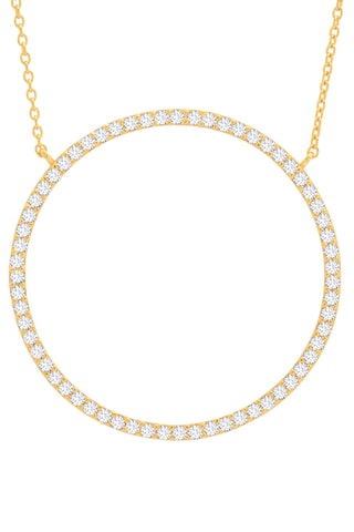 Collier - Argent plaqué or jaune et zircons cubiques