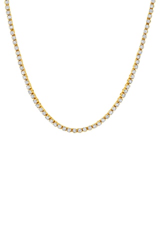 Collier - Argent plaqué or jaune et zircons cubiques