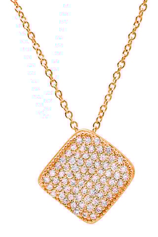 Collier en argent doré à l'or rose - Zircons cubiques