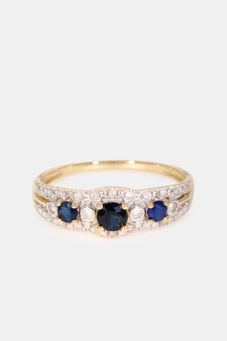 Anello Milady - Oro giallo, diamanti e zaffiri