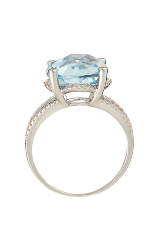 Anello Marovao - Oro bianco, topazio e diamanti