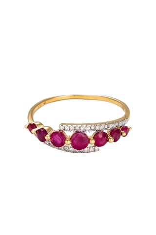 Anello Bran - Oro giallo, rubino e diamanti