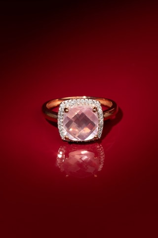 Anello Quartissime - Oro rosa, diamanti e quarzo