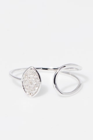 Anello Luna - Oro bianco e diamanti