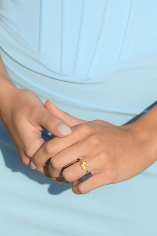 Anello Clou -  Oro giallo e citrini