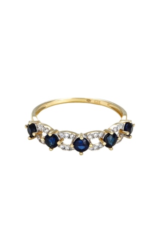 Anello Katu - Oro giallo, zaffiri e diamanti