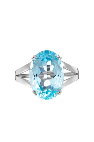 Anello Pattaya - Oro bianco, diamanti e topazio