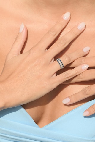 Anello Mélisandre - Oro bianco, diamanti e zaffiri