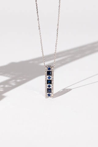 Ciondolo Surat - Oro bianco, diamanti e zaffiri