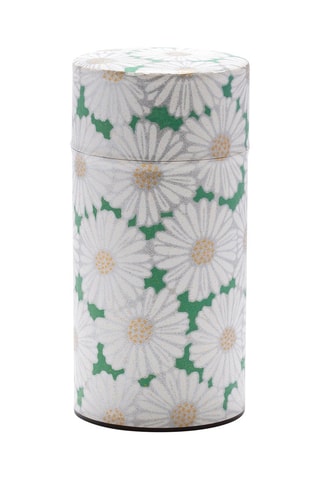 2 x Boîte à thé Washi Marguerite - Blanc et vert