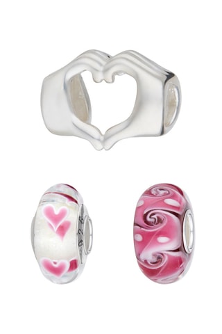 3 Bedeltjes - Zilver en Muranoglas