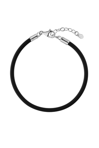 Bedelarmband - Leer en Zilver - 19 cm