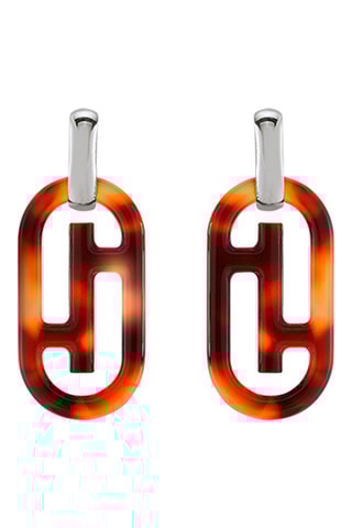 Orecchini - Argentato e marrone 