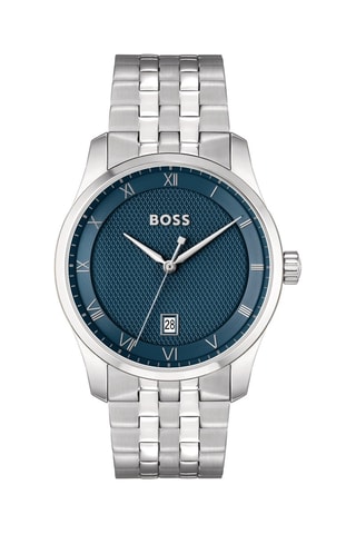 Montre à quartz en acier - Argenté et bleu