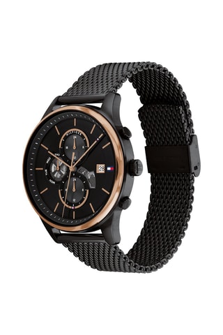 Montre à quartz en acier inoxydable - Noir et doré