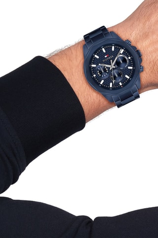 Montre à quartz en acier inoxydable - Bleu marine