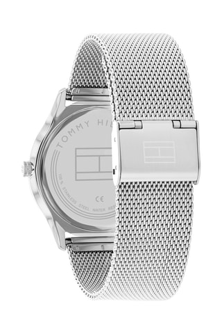 Montre à quartz en acier Adrian - Argenté et bleu foncé