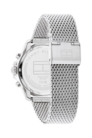 Montre à quartz en acier - Chronographe - Argenté et noir