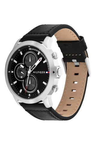 Montre à quartz en cuir Jameson Le - Noir et argenté