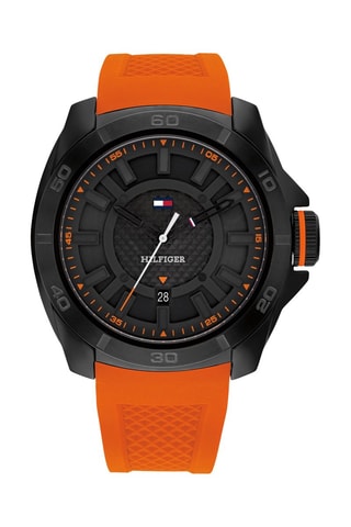 Montre à quartz en silicone Windsurf - Orange et noir