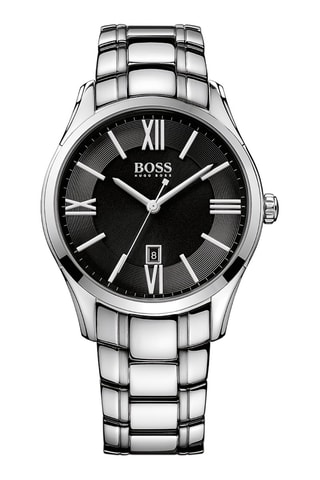 Montre à quartz en acier Ambassador -
Argenté et noir