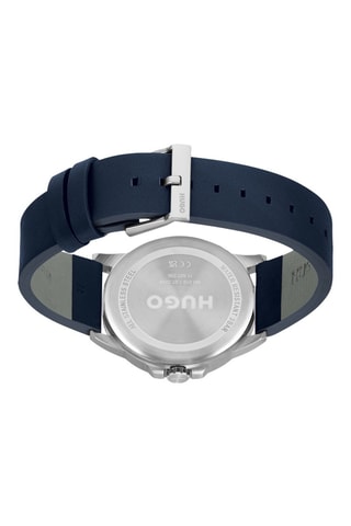 Montre à quartz en cuir - Bleu et blanc