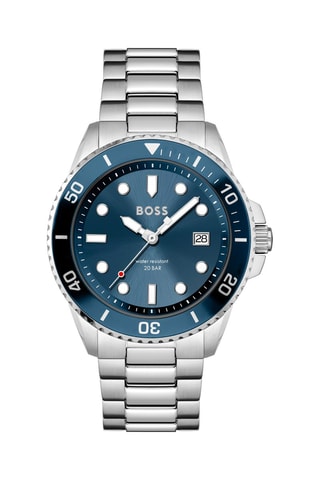 Montre à quartz en acier - Argenté et bleu marine