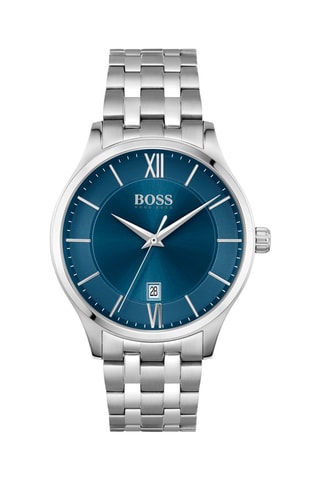 Montre à quartz en acier - Argenté et bleu