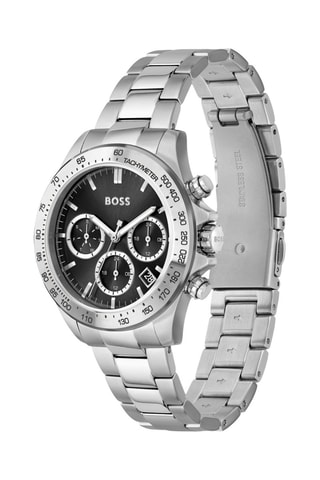 Montre à quartz en acier - Tachymètre - Argenté