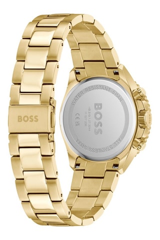 Montre à quartz en acier plaqué or fin - Chronographe - Doré