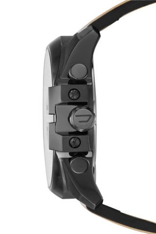 Montre à quartz en cuir Camel et chrome