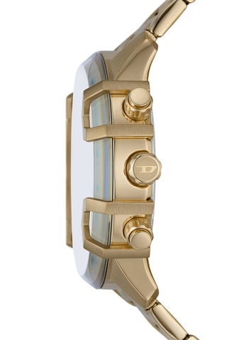 Montre à quartz en acier inoxydable - Chronographe - Doré et rouge