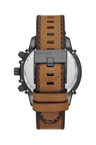 Montre à quartz en cuir Chronographe - Noir