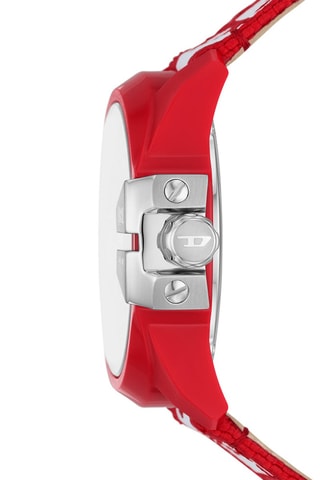 Montre à quartz solaire en plastique recyclé - Rouge et blanc