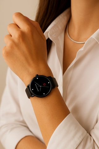 Montre à quartz en polyuréthane - Noir