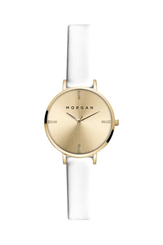 Montre à quartz en polyuréthane - Blanc et doré