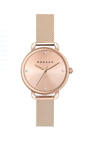 Montre à quartz en acier - Doré rose