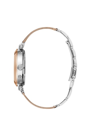 Montre à quartz en acier Argenté et doré rose