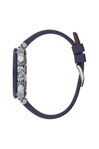 Montre à quartz en silicone - Chronographe - Bleu marine et rouge